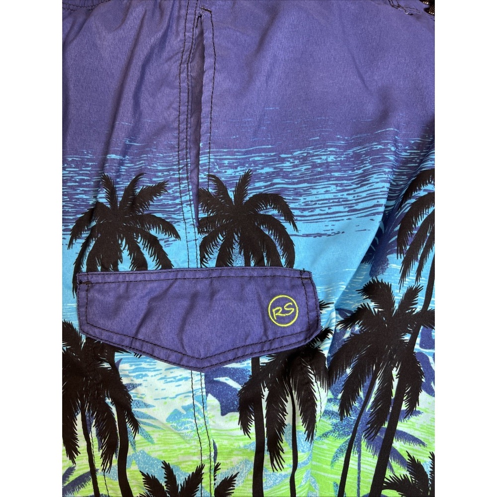 RS Surf Tropical Palm Tree Men's Large Board Shorts Tropical Swim Trunks (READ) - Picture 7 of 13